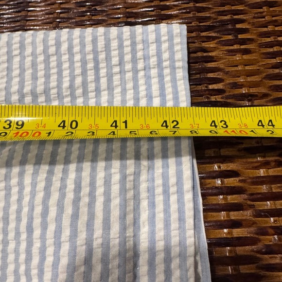 Cottage Core Womens Dress Pink‎ Blue Striped Midi Zipper Pockets Searsucker OS - Picture 8 of 8